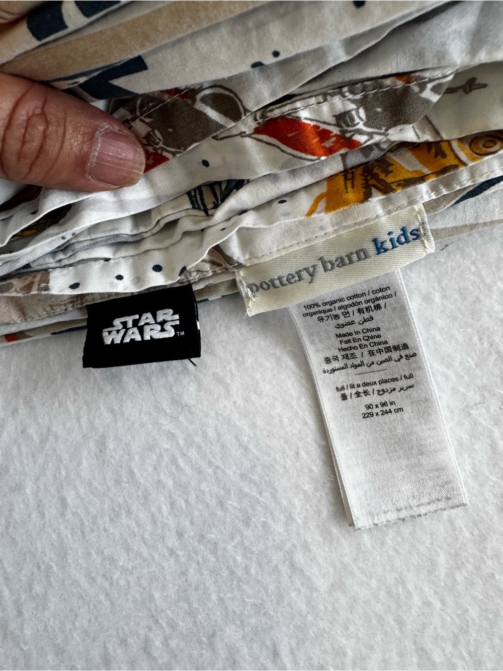 Pottery Barn Kids-Star Wars 100% Organic Cotton Galactic Sheet Set- Size Full - Picture 5 of 6